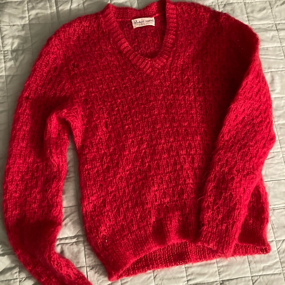 hot pink mohair wool blend sweater